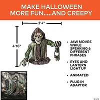 4 Ft. 10" Animated Light-Up Corroded Skeleton Reaper