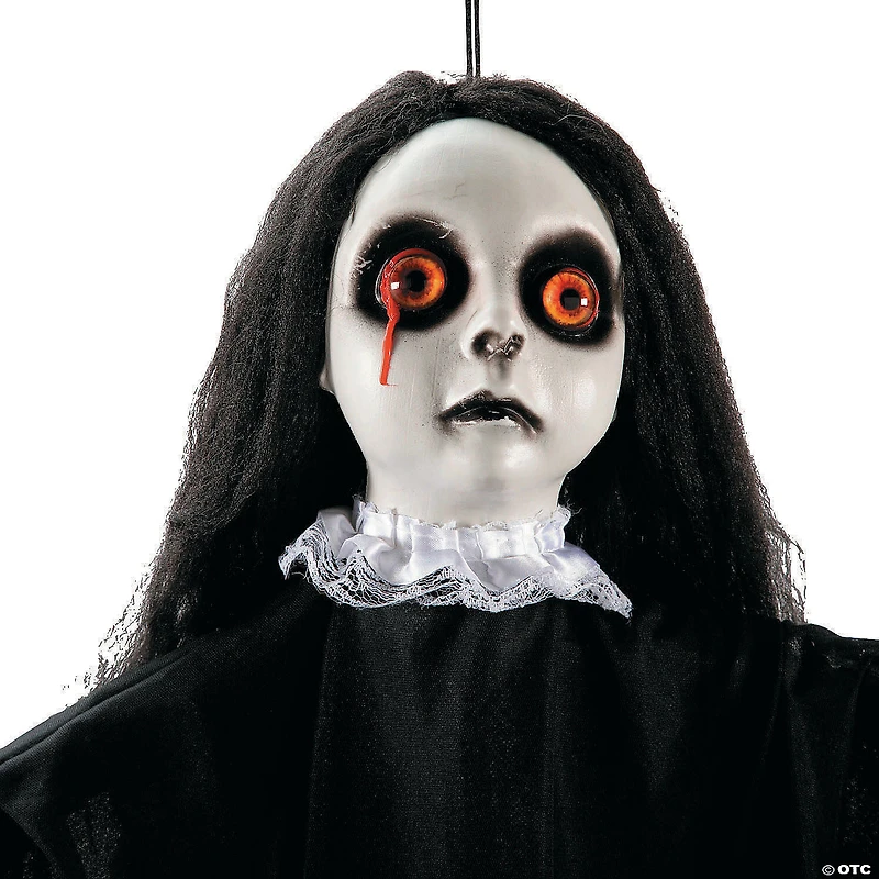4 Ft. 3" Posable Hanging Girl Dressed in Black Halloween Decoration