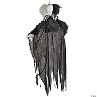 4 Ft. Hanging Animated Black & White Clown Halloween Decoration