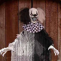 4 Ft. Hanging Animated Black & White Clown Halloween Decoration