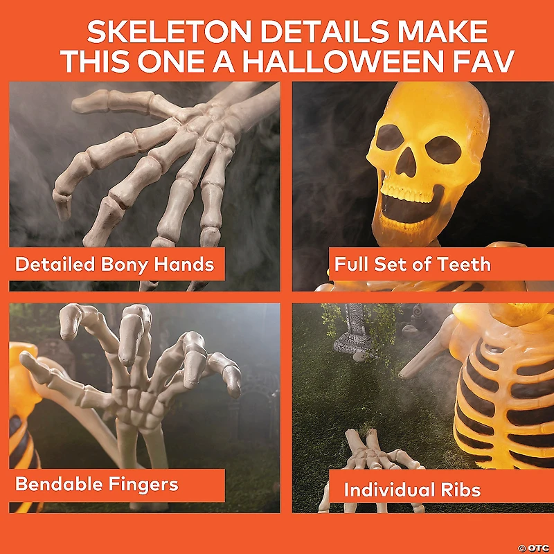 4 Ft. Light-Up Groundbreaker Skeleton Halloween Decoration