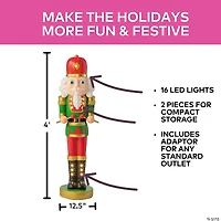 4 Ft. Light-Up Nutcracker with Drumsticks Christmas Decoration