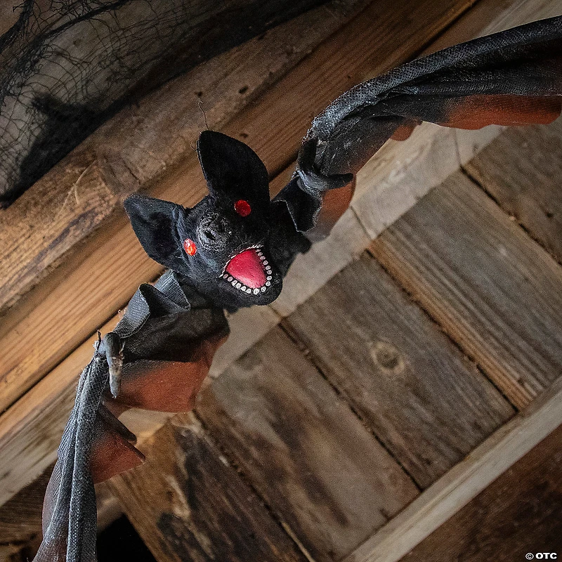4 Ft. x 14 3/4" Black Foam Vampire Bat Hanging Halloween Decoration
