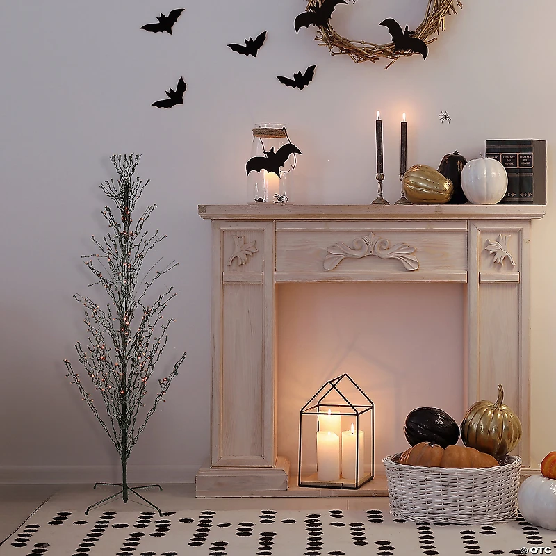 4' Pre-Lit Black Cascade Outdoor Halloween Twig Tree Lights