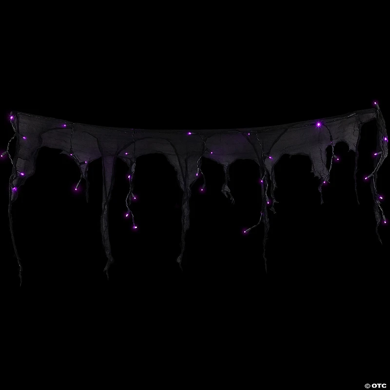 4' x 2' Pre-Lit Purple LED Halloween Gauze Drape Lights
