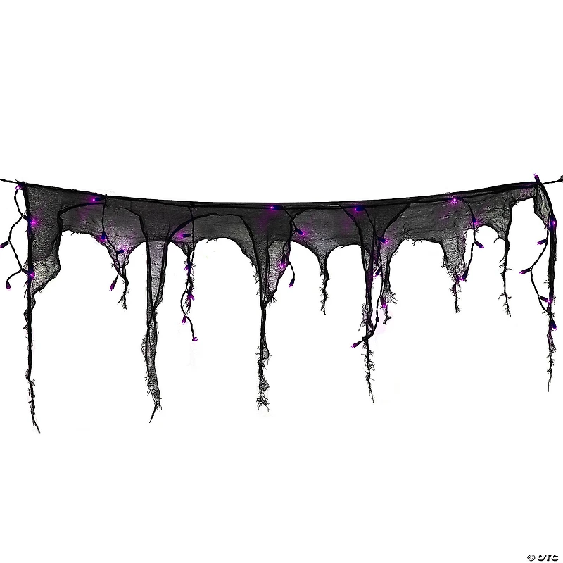 4' x 2' Pre-Lit Purple LED Halloween Gauze Drape Lights