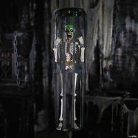 40" Animated Light-Up Skeleton in a Shaking Cage Halloween Decoration