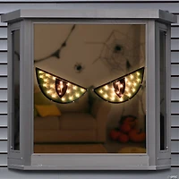 42" Lighted and Black Eyes Halloween Window Silhouette Decoration