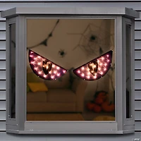 42" Lighted Purple and Black Eyes Halloween Window Silhouette Decoration