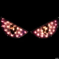 42" Lighted Purple and Black Eyes Halloween Window Silhouette Decoration