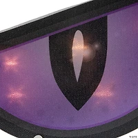 42" Lighted Purple and Black Eyes Halloween Window Silhouette Decoration