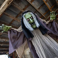 43 1/4" x 57" Light-Up Standing Hunchback Witch Halloween Decoration