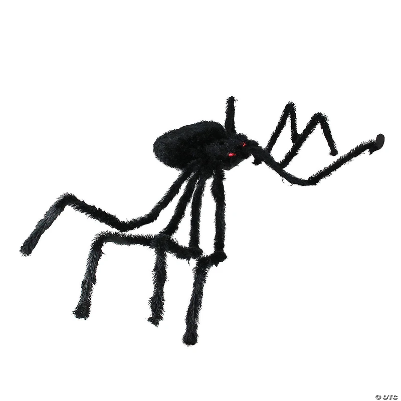44" Pre-Lit Black Spider with Red Eyes Halloween Decoration