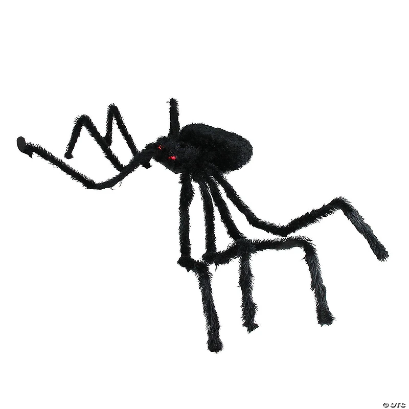 44" Pre-Lit Black Spider with Red Eyes Halloween Decoration