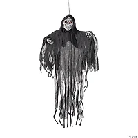 47 1/4" Animated & Light-Up Skeletal Reaper Hanging Halloween Decoration