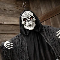 47 1/4" Animated & Light-Up Skeletal Reaper Hanging Halloween Decoration