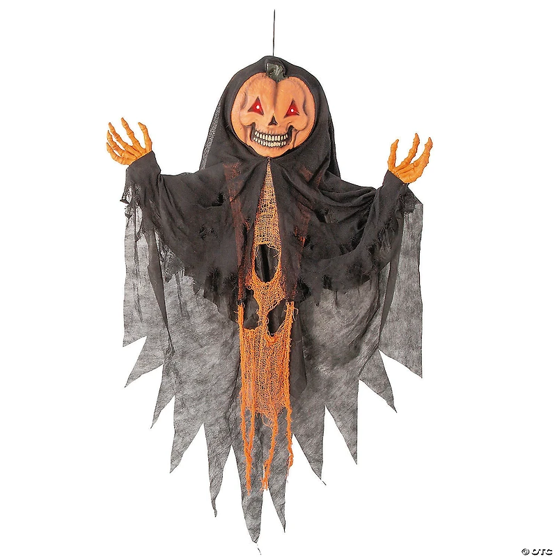 47 1/4" Shaking Hanging Orange Pumpkin Man Halloween Decoration