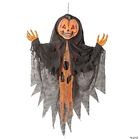 47 1/4" Shaking Hanging Orange Pumpkin Man Halloween Decoration