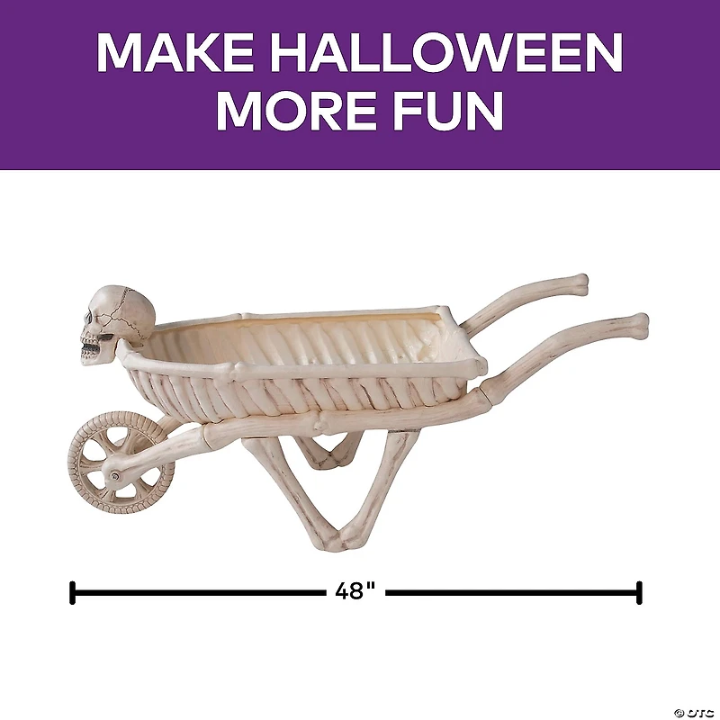 48 3/4" Skeleton Wheelbarrow Halloween Decoration