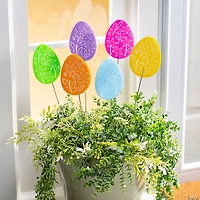 5 1/2" Easter Egg Die-Cut Yard Stakes - 6 Pc.