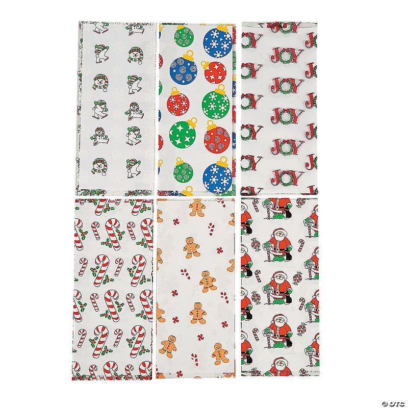 5 1/2" x 11" Bulk 72 Pc. Holiday Cellophane Bags