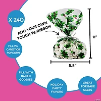 5 1/2" x 11" Mega Bulk 240 Pc. Christmas Cellophane Bag Assortment