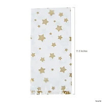 5 1/2" x 12" Gold Star Cellophane Treat Bags - 12 Pc.
