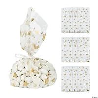 5 1/2" x 12" Gold Star Cellophane Treat Bags - 12 Pc.