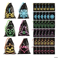 5 1/2" x 7 1/2" Halloween Drawstring Goody Bags - 36 Pc.