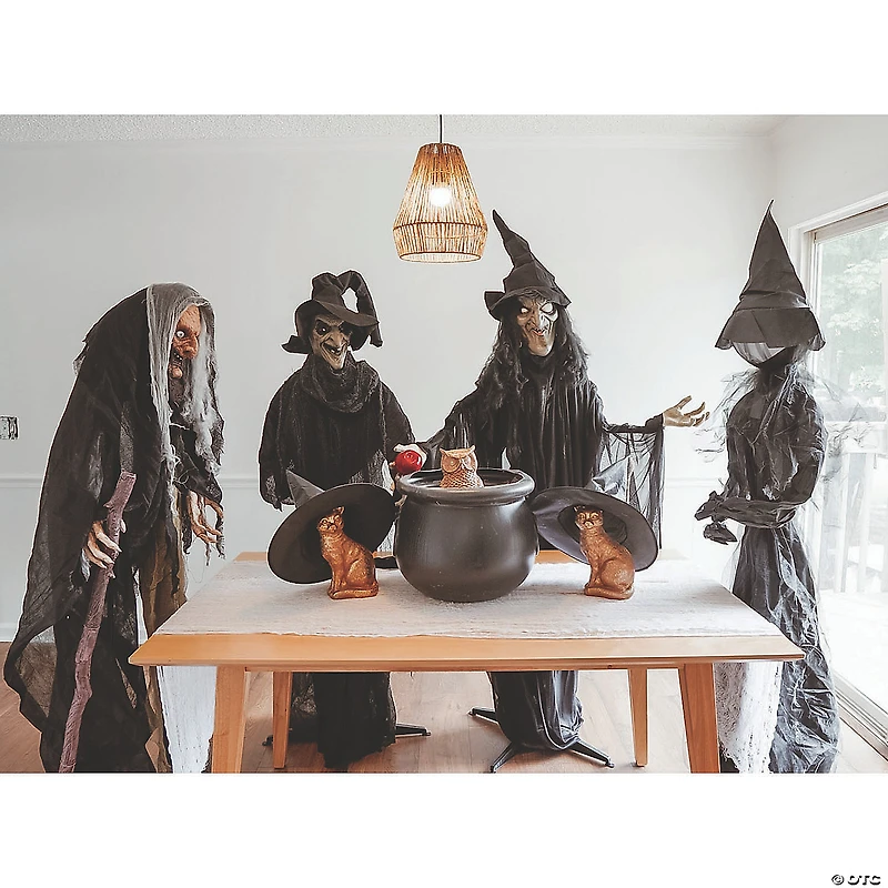 5' 3" x 7' 9" Standing Witch with Red Apple Halloween Decoration
