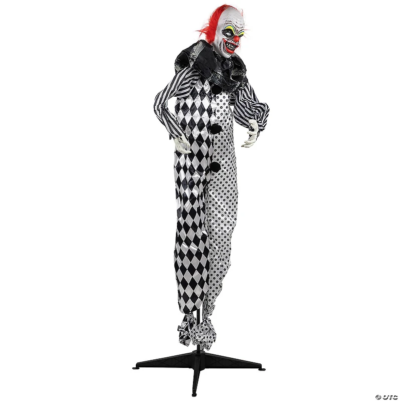5.5' Animated Standing Clown with Glowing Eyes Halloween Decoration
