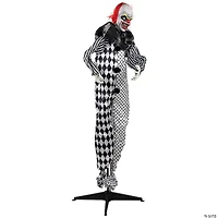 5.5' Animated Standing Clown with Glowing Eyes Halloween Decoration