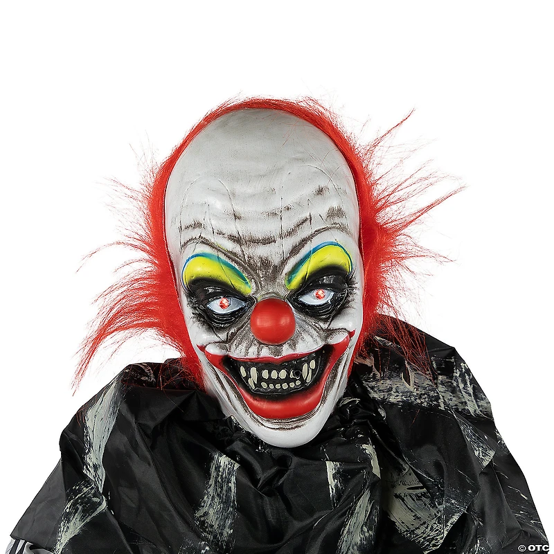 5.5' Animated Standing Clown with Glowing Eyes Halloween Decoration