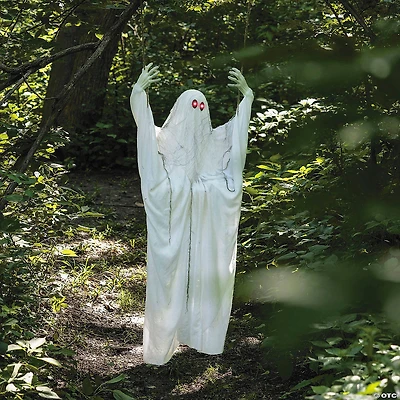 5 Ft. 1/4" Light-Up Life-Size Ghost on a Swing Halloween Decoration