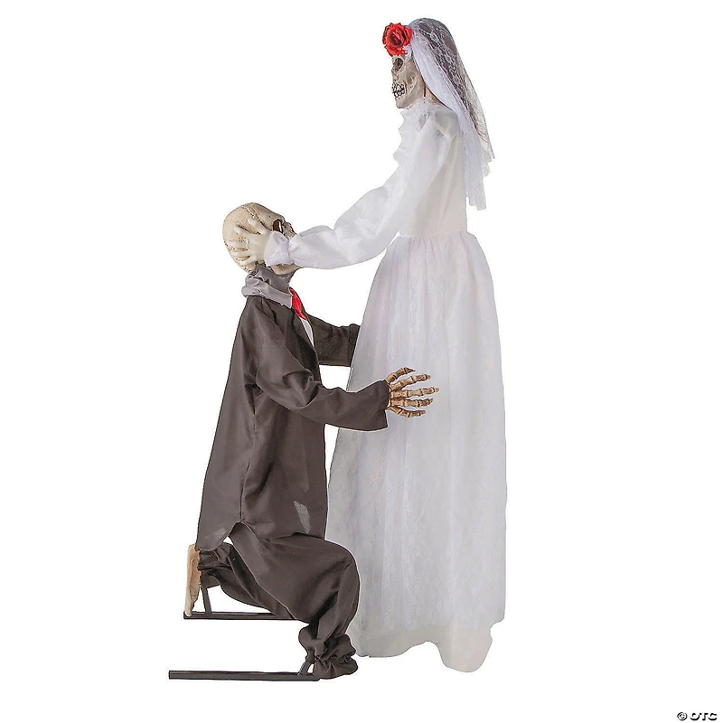 5 Ft. 10 3/4" Animated Skeleton Wedding Couple Halloween Decoration