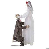 5 Ft. 10 3/4" Animated Skeleton Wedding Couple Halloween Decoration