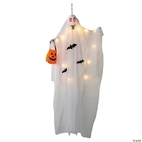 5 Ft. 10 3/4" Hanging Light-Up Ghost with Pumpkin Bag Halloween Decoration