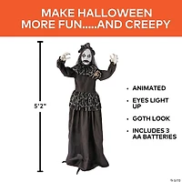 5 Ft. 2 3/4" Animated Standing Gothic Bride Halloween Decoration