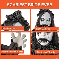 5 Ft. 2 3/4" Animated Standing Gothic Bride Halloween Decoration