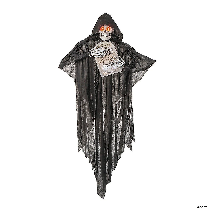 5 Ft. 2" Sonic Hanging Skeleton Reaper with Tombstone Halloween Decoration