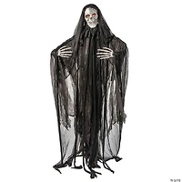 5 Ft. 4 3/4" Animated Standing Light-Up Skeleton Man with Bling Halloween Decoration