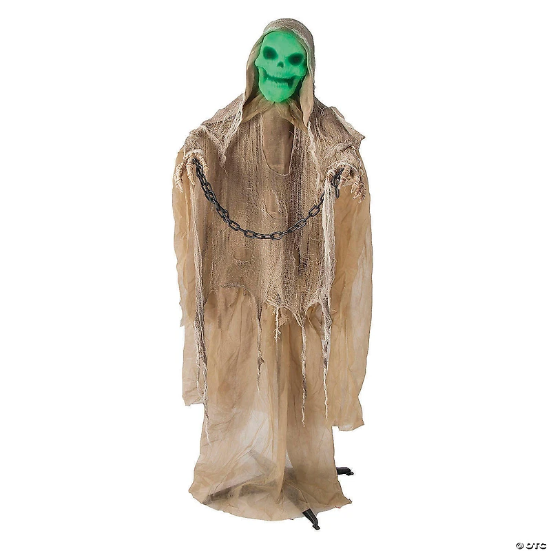 5 Ft. 5" Animated Standing Reaper with Chain Halloween Decoration