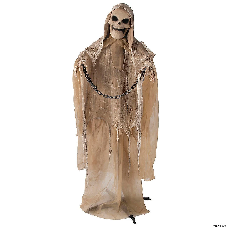 5 Ft. 5" Animated Standing Reaper with Chain Halloween Decoration
