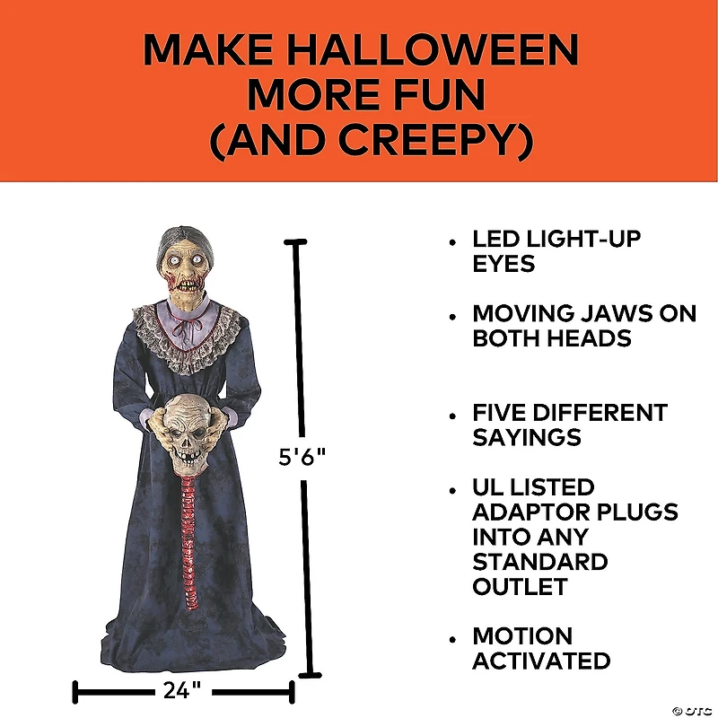 5 Ft. 6" Animated Light-Up Skeleton Zombie Couple Halloween Decoration