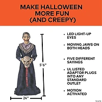 5 Ft. 6" Animated Light-Up Skeleton Zombie Couple Halloween Decoration