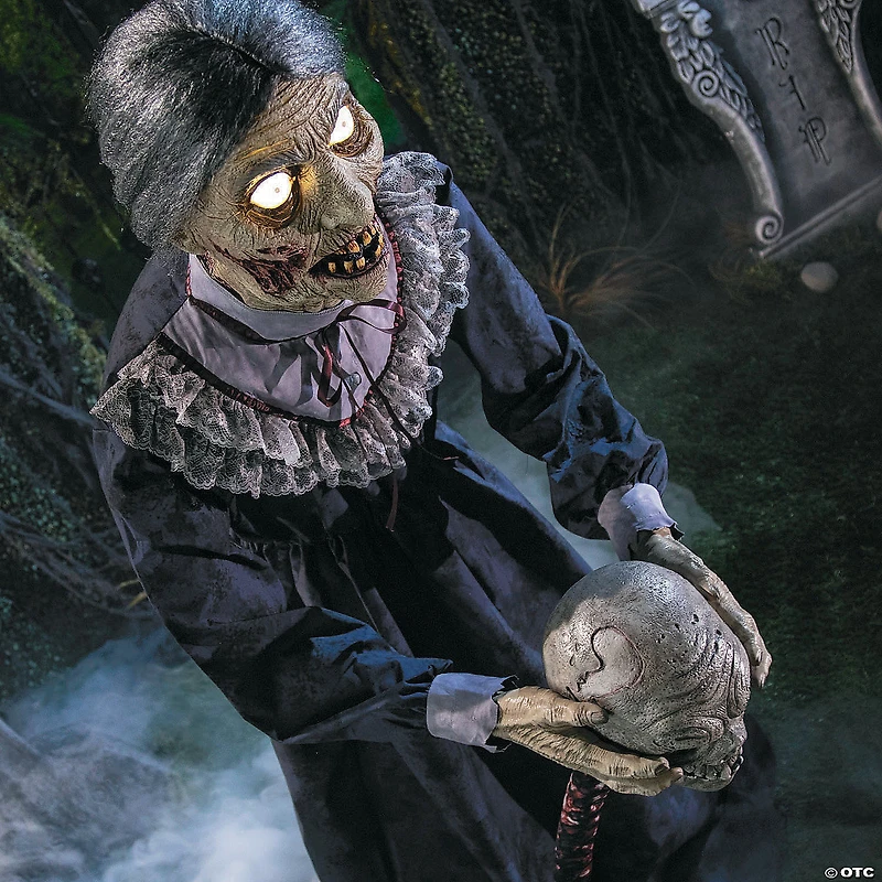 5 Ft. 6" Animated Light-Up Skeleton Zombie Couple Halloween Decoration