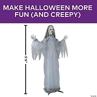 5 Ft. 6" Animated Standing Cracked Face Woman Halloween Decoration