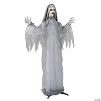 5 Ft. 6" Animated Standing Cracked Face Woman Halloween Decoration