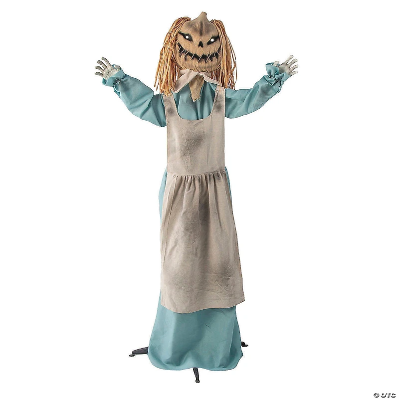 5 Ft. 6" Animated Standing Pumpkin Girl Doll Halloween Decoration