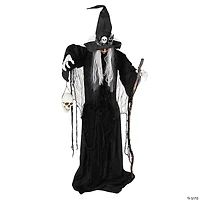 5 Ft. 6" Animated Standing Witch with Skull & Walking Stick